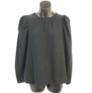 Universal Thread Women's Black Puff Shoulder Blouse Top Size XS NWOT